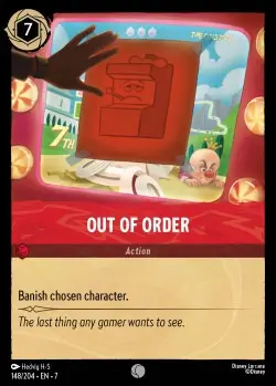 148  Out of Order  Single Card