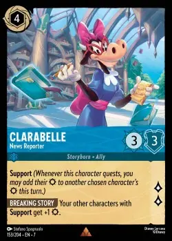 153  Clarabelle - News Reporter  Single Card