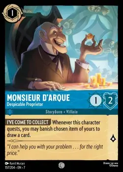 157  Monsieur D'Arque - Despicable Proprietor  Single Card