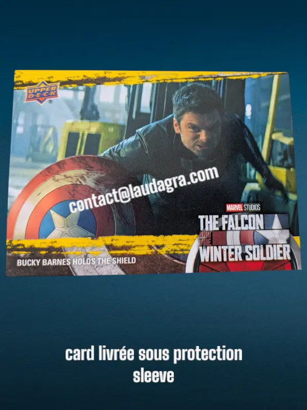 Bucky Barnes Holds The Shield The Falcon and The Winter Soldier Yellow Parallel Card N° 60