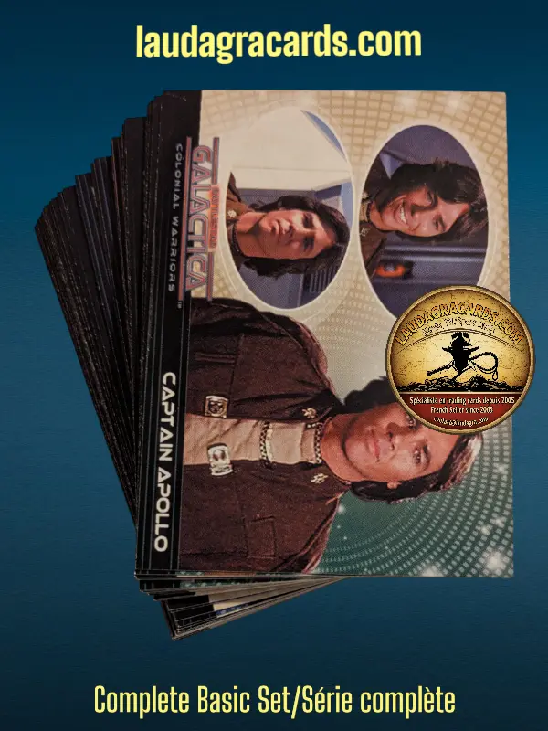 BATTLESTAR GALACTICA COLONIAL WARRIORS Base Set/Série complète de cards 