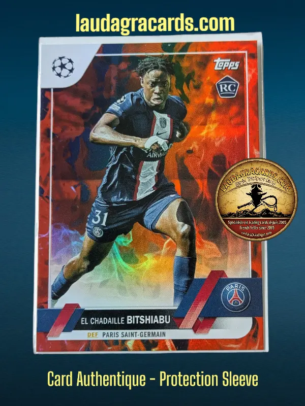 [toppsUEFA23 INF N° 61] El Chadaille Bitshiabu  Paris Saint-Germain  Carte N° 61