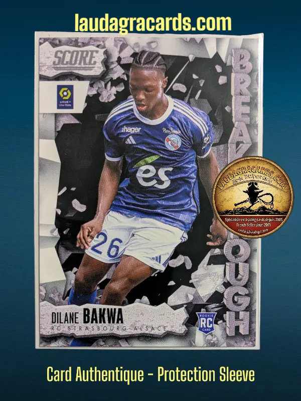 [BREAKTHROUGH24 N° 14] 14. Dilane Bakwa (RC Strasbourg Alsace) Rookie Card    Breakthrough Ligue 1 2023/2024   Carte N° 14