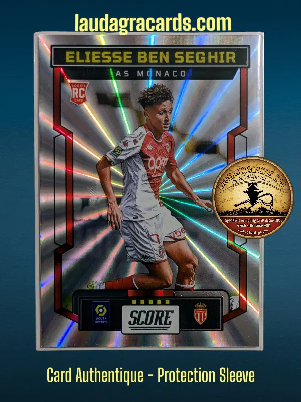 [PANLASER24 N° 3] 3. Eliesse Ben Seghir (AS Monaco) Rookie Card    Ligue 1 2023/2024   Carte Laser N° 3