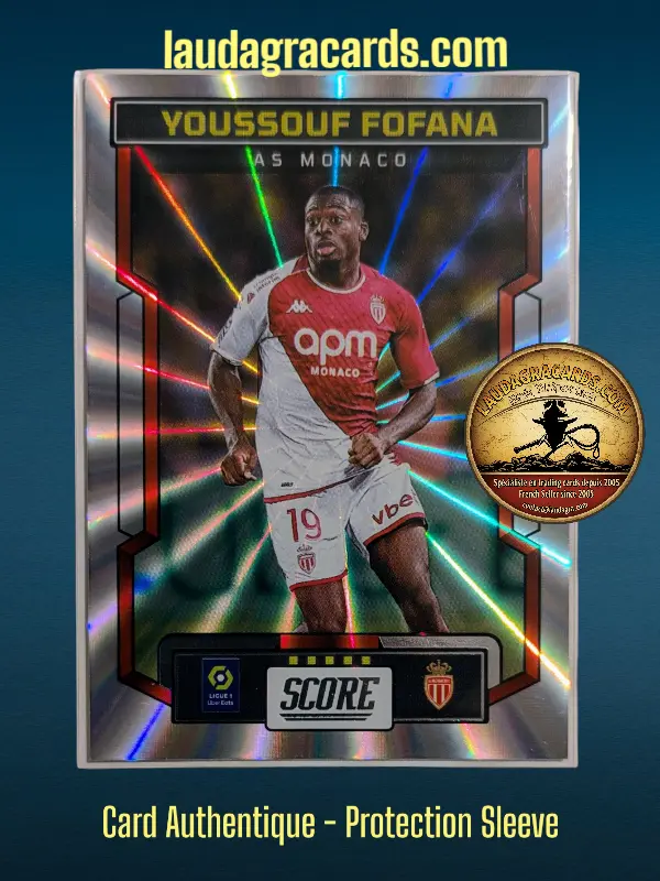 [PANLASER24 N° 5] 5. Youssouf Fofana (AS Monaco)    Ligue 1 2023/2024   Carte Laser N° 5