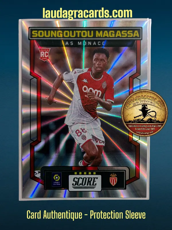 [PANLASER24 N° 14] 14. Soungoutou Magassa (AS Monaco) Rookie Card    Ligue 1 2023/2024   Carte Laser N° 14