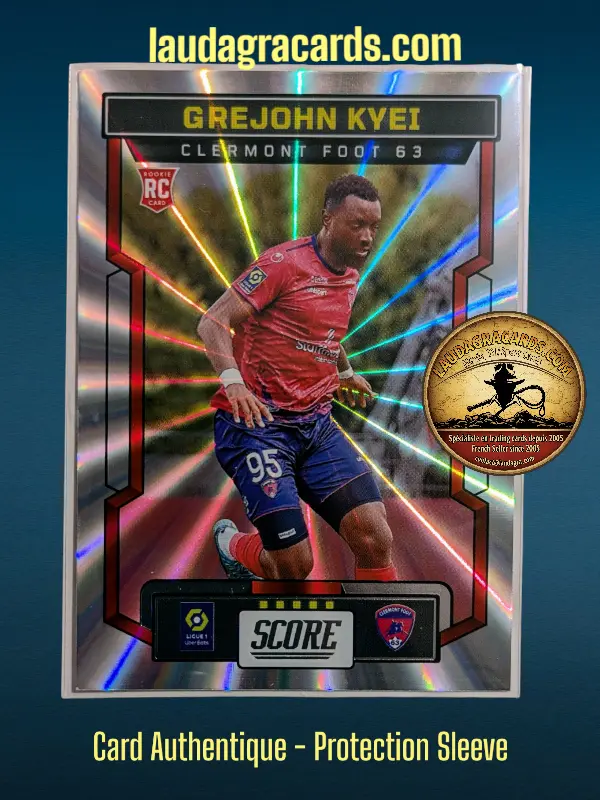 [PANLASER24 N° 16] 16. Grejohn Kyei (Clermont Foot 63) Rookie Card    Ligue 1 2023/2024   Carte Laser N° 16