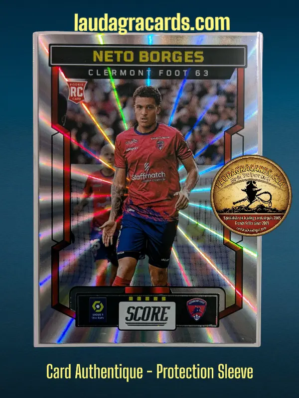 [PANLASER24 N° 22] 22. Neto Borges (Clermont Foot 63) Rookie Card    Ligue 1 2023/2024   Carte Laser N° 22