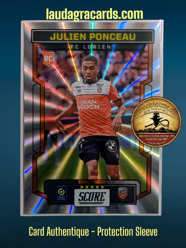 [PANLASER24 N° 29] 29. Julien Ponceau (FC Lorient) Rookie Card    Ligue 1 2023/2024   Carte Laser N° 29