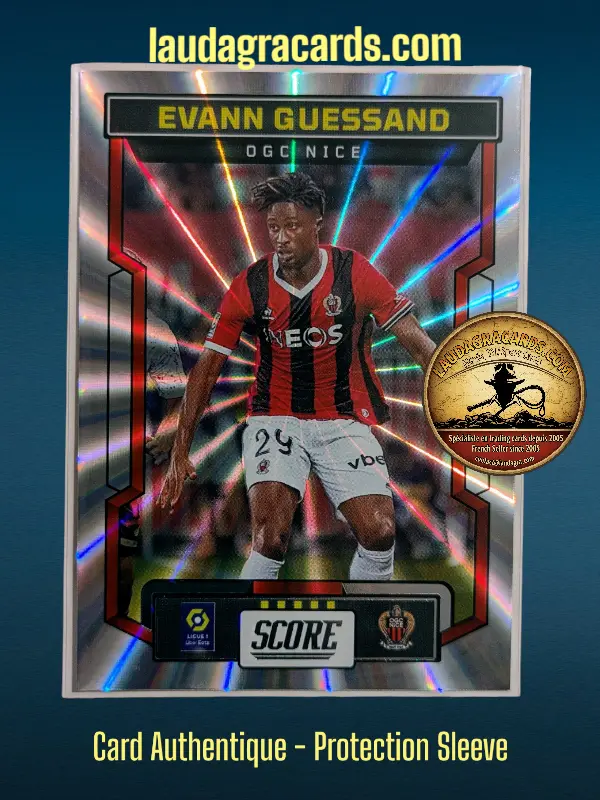 [PANLASER24 N° 92] 92. Evann Guessand (OGC Nice)    Ligue 1 2023/2024   Carte Laser N° 92
