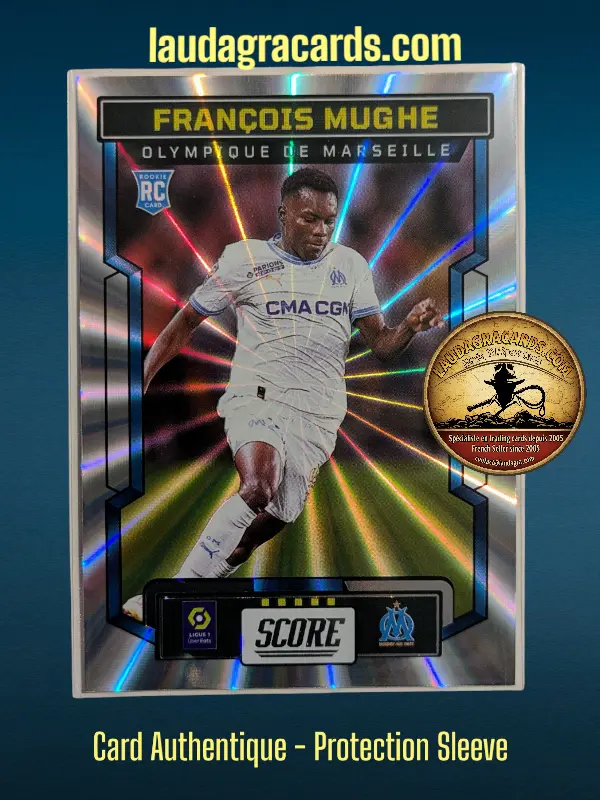 [PANLASER24 N° 98] 98. François Mughe (Olympique de Marseille) Rookie Card    Ligue 1 2023/2024   Carte Laser N° 98
