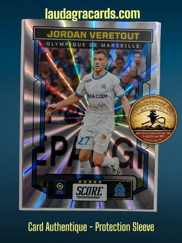 [PANLASER24 N° 107] 107. Jordan Veretout (Olympique de Marseille)    Ligue 1 2023/2024   Carte Laser N° 107