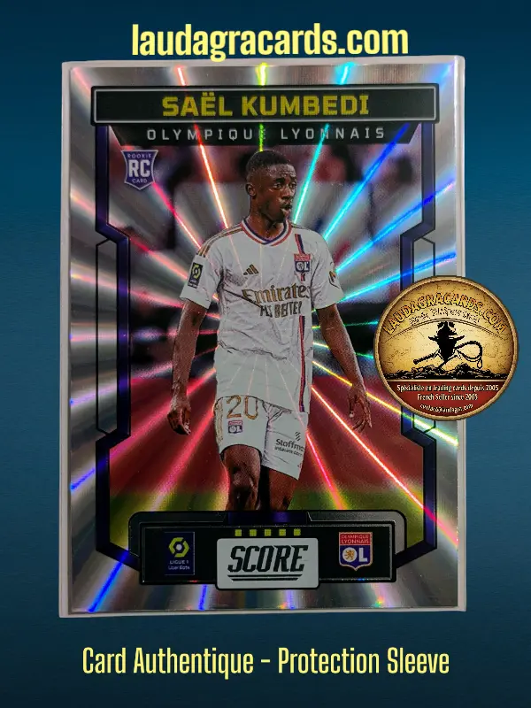 [PANLASER24 N° 116] 116. Saël Kumbedi (Olympique Lyonnais) Rookie Card    Ligue 1 2023/2024   Carte Laser N° 116