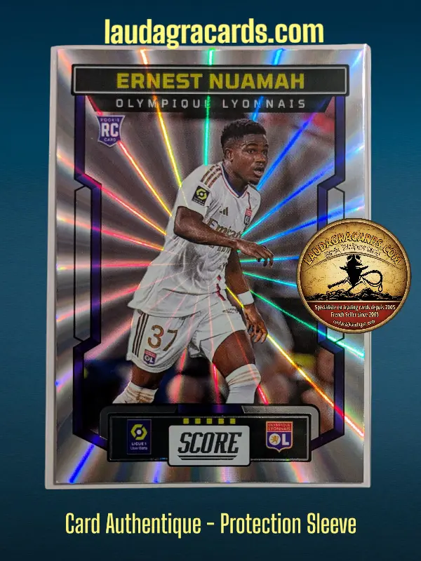[PANLASER24 N° 122] 122. Ernest Nuamah (Olympique Lyonnais) Rookie Card    Ligue 1 2023/2024   Carte Laser N° 122