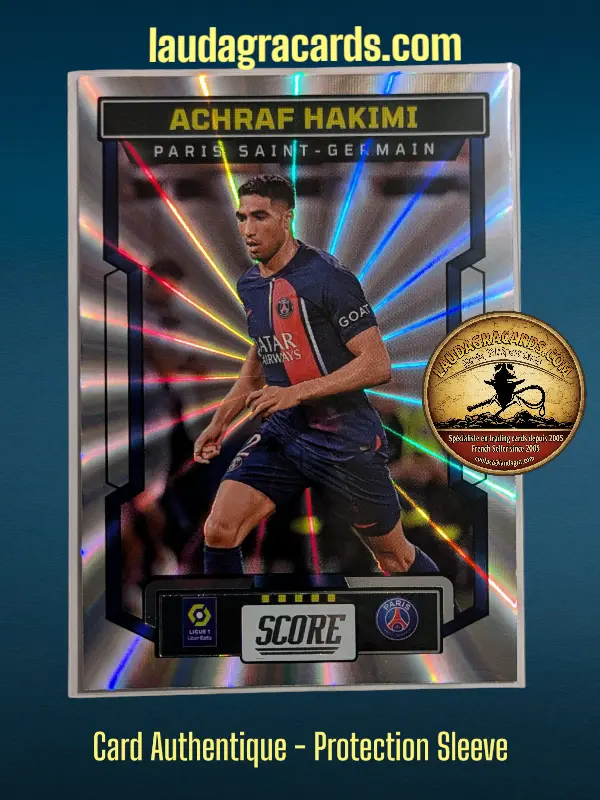 [PANLASER24 N° 123] 123. Achraf Hakimi (Paris Saint-Germain)    Ligue 1 2023/2024   Carte Laser N° 123