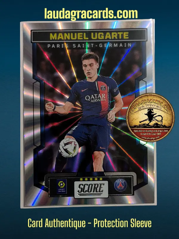 [PANLASER24 N° 128] 128. Manuel Ugarte (Paris Saint-Germain)    Ligue 1 2023/2024   Carte Laser N° 128