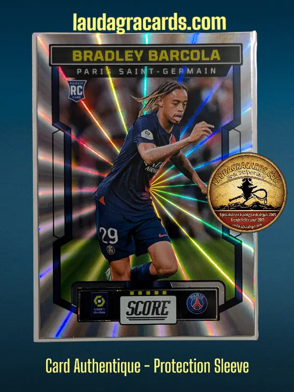 [PANLASER24 N° 134] 134. Bradley Barcola (Paris Saint-Germain) Rookie Card    Ligue 1 2023/2024   Carte Laser N° 134