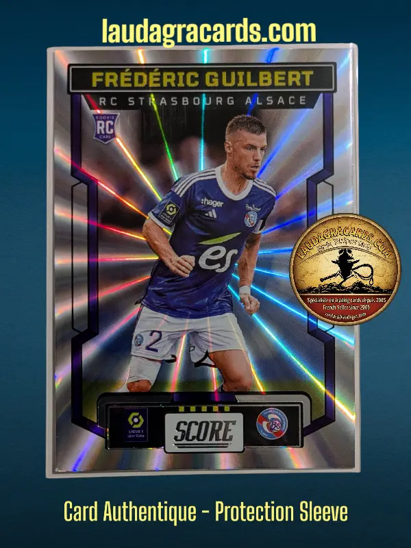 [PANLASER24 N° 154] 154. Frédéric Guilbert (RC Strasbourg Alsace) Rookie Card    Ligue 1 2023/2024   Carte Laser N° 154