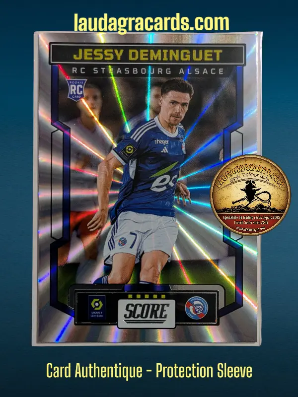 [PANLASER24 N° 155] 155. Jessy Deminguet (RC Strasbourg Alsace) Rookie Card    Ligue 1 2023/2024   Carte Laser N° 155