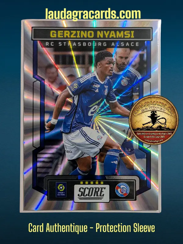 [PANLASER24 N° 158] 158. Gerzino Nyamsi (RC Strasbourg Alsace)    Ligue 1 2023/2024   Carte Laser N° 158
