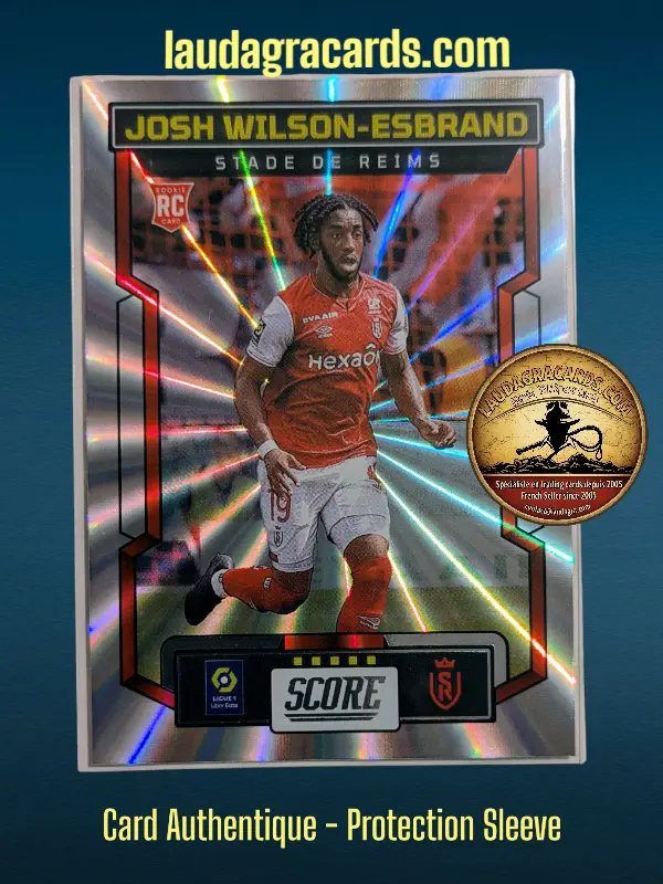 [PANLASER24 N° 168] 168. Josh Wilson-Esbrand (Stade de Reims) Rookie Card    Ligue 1 2023/2024   Carte Laser N° 168