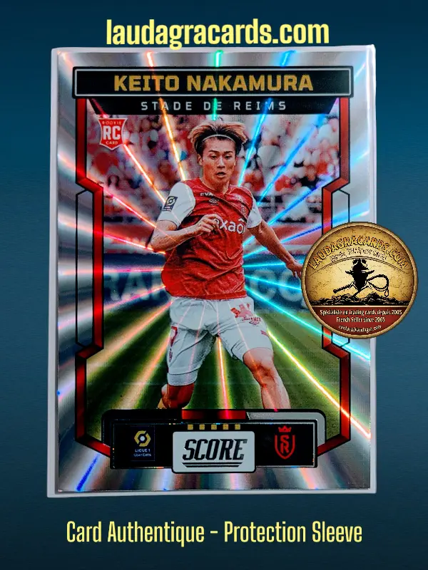 [PANLASER24 N° 176] 176. Keito Nakamura (Stade de Reims) Rookie Card    Ligue 1 2023/2024   Carte Laser N° 176