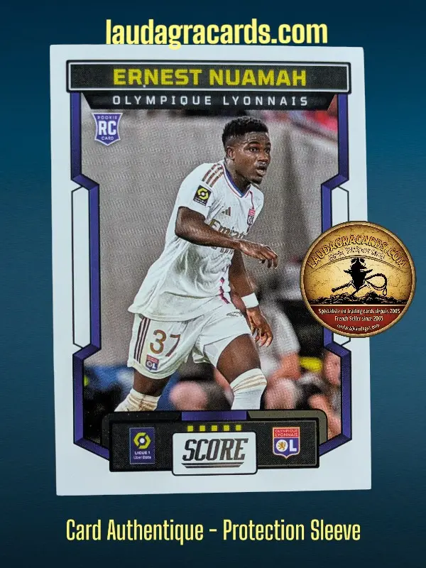 [PANSCORE24 N° 122] 122. Ernest Nuamah (Olympique Lyonnais) Rookie Card    Ligue 1 2023/2024   Carte N° 122