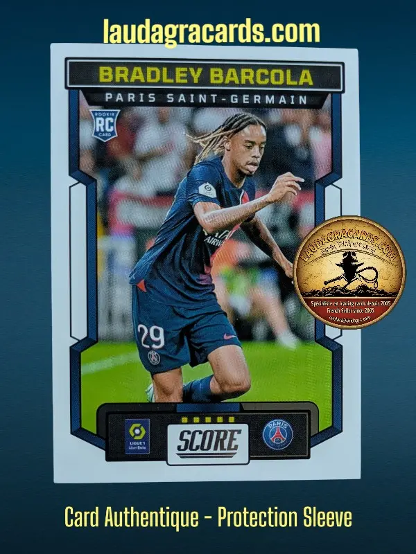 [PANSCORE24 N° 134] 134. Bradley Barcola (Paris Saint-Germain) Rookie Card    Ligue 1 2023/2024   Carte N° 134