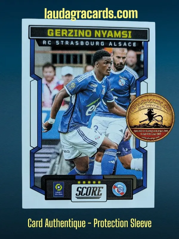 [PANSCORE24 N° 158] 158. Gerzino Nyamsi (RC Strasbourg Alsace)    Ligue 1 2023/2024   Carte N° 158