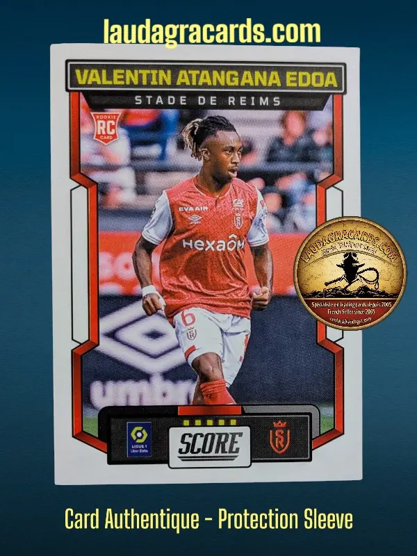 [PANSCORE24 N° 172] 172. Valentin Atangana Edoa (Stade de Reims) Rookie Card    Ligue 1 2023/2024   Carte N° 172