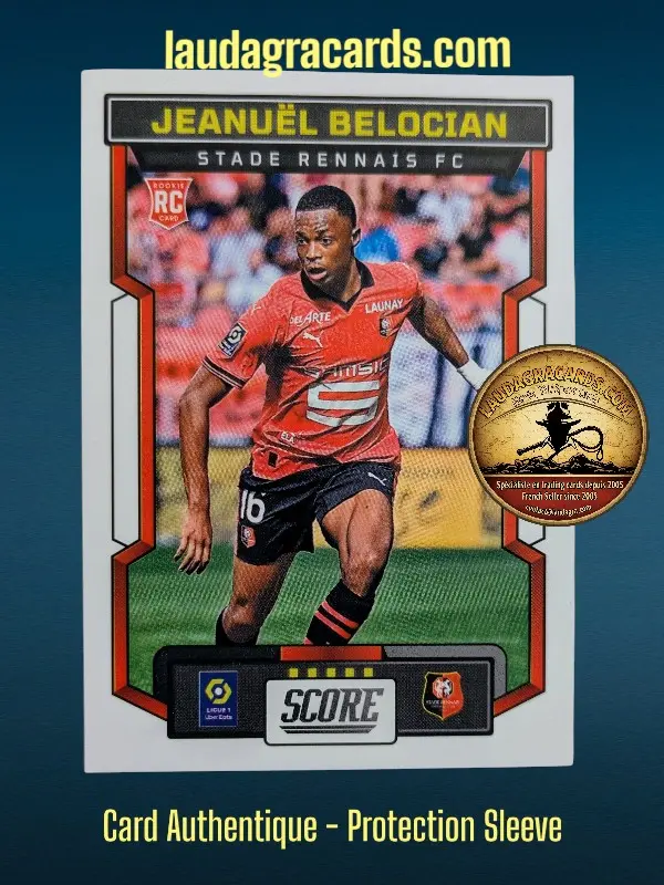 [PANSCORE24 N° 192] 192. Jeanuël Belocian (Stade Rennais FC) Rookie Card    Ligue 1 2023/2024   Carte N° 192