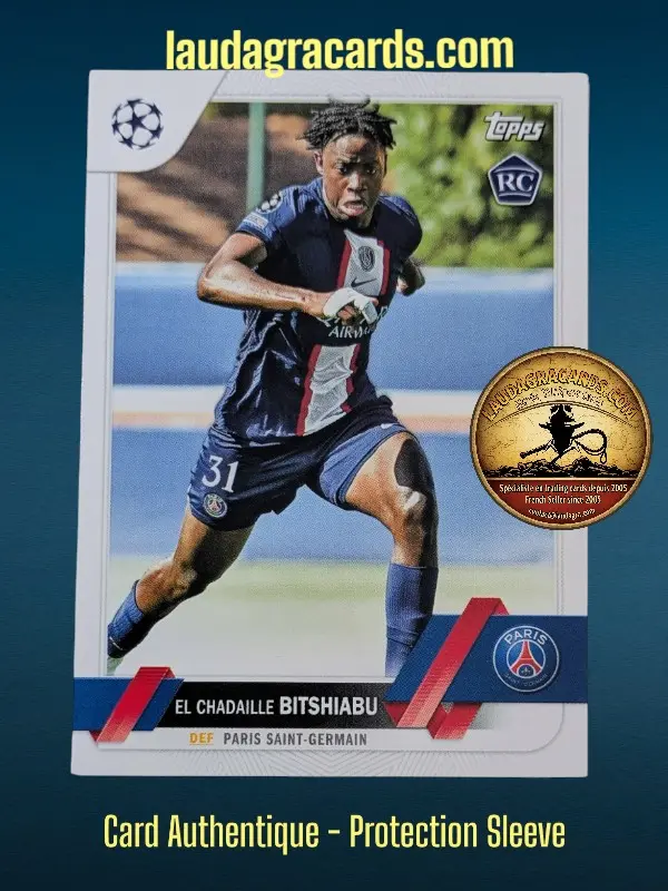 [toppsUEFA23 N° 61] El Chadaille Bitshiabu  Paris Saint-Germain  Carte N° 61