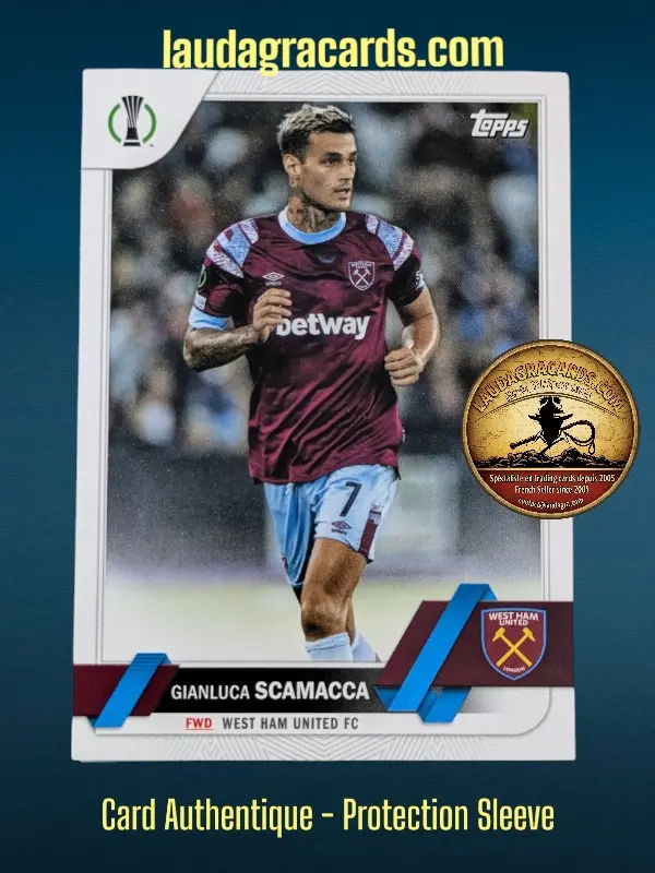 [toppsUEFA23 N° 94] Gianluca Scamacca  West Ham United FC  Carte N° 94