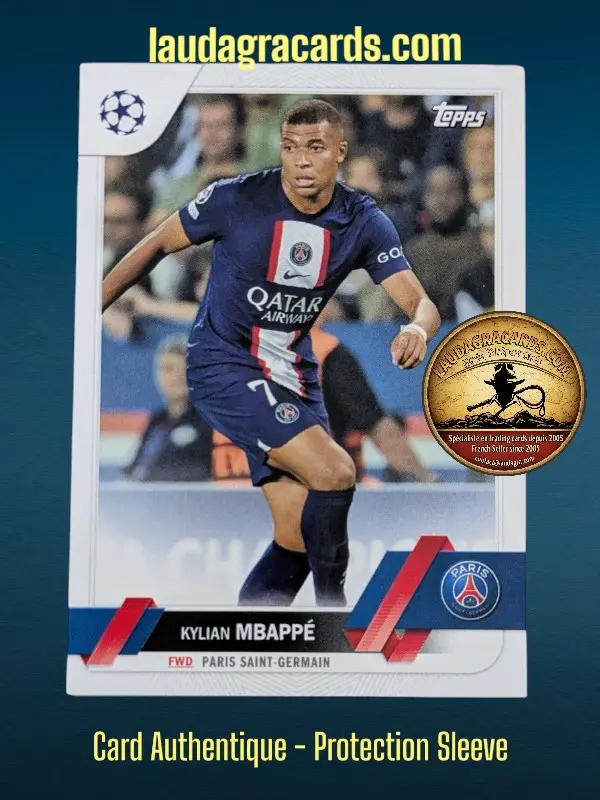 [toppsUEFA23 N° 100] Kylian Mbappé  Paris Saint-Germain  Carte N° 100
