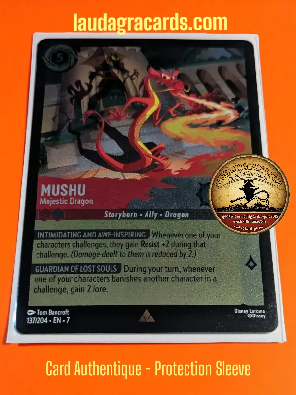 137  Mushu - Majestic Dragon  Foil Card