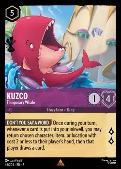 45  Kuzco - Temporary Whale  Single Card
